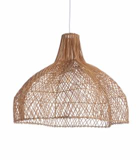 luminaire Isa suspension en rotin marron foncé