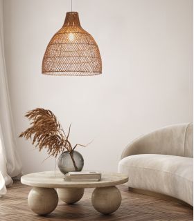 Luminaire en rotin, grande suspension ZENA, elle sera très joli dans votre intérieur de style bohème, de style hygge, comptempor