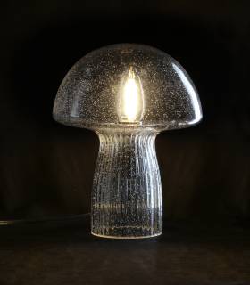 Lampe d’ambiance en verre transparent bullé