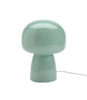 La lampe champignon verte Bully séduit par son design organique et sa finition en verre soufflé aux délicates stries.