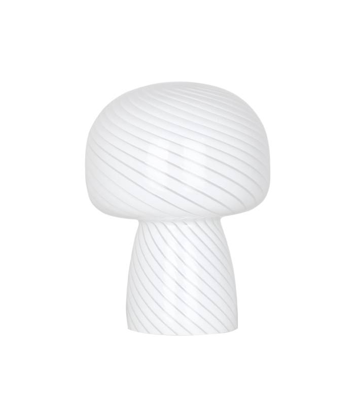 La lampe champignon parme Bully séduit par son design organique et sa finition en verre soufflé aux délicates stries.