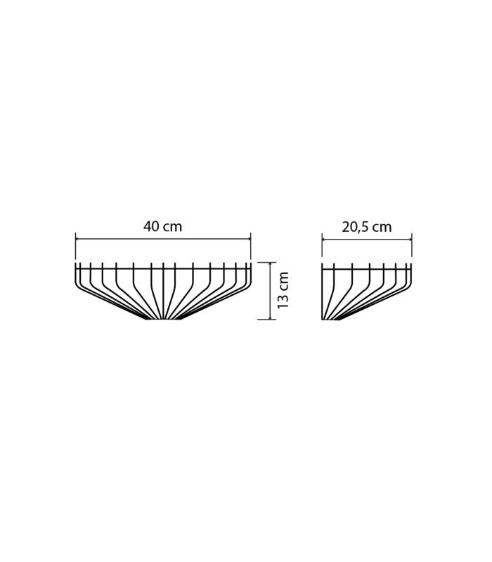 Applique murale Clim en bois noir -  Hauteur 13 cm, largeur 40 cm
