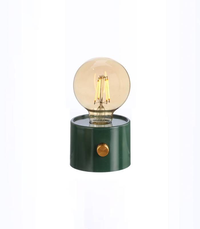 Lampe POPY verte : une petite lampe d’appoint élégante avec LED intégrée