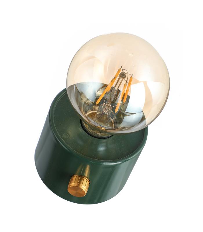 Compacte et pratique, la lampe POPY verte fonctionne sans câble.