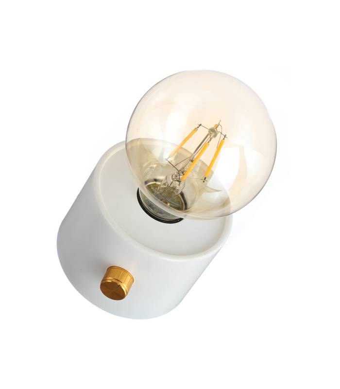 Compacte et pratique, la lampe POPY blanche fonctionne sans câble.