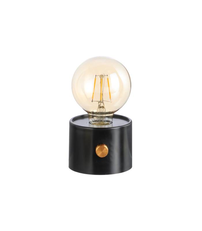 Lampe POPY noire : une petite lampe d’appoint élégante avec LED intégrée