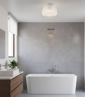 Luminaire design en verre de 30 cm de diamètre pour un éclairage doux