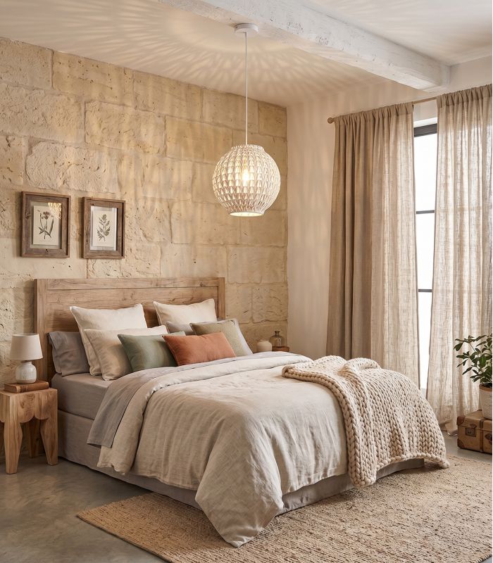 Suspension TAHIA Blanc pour chambre, salon