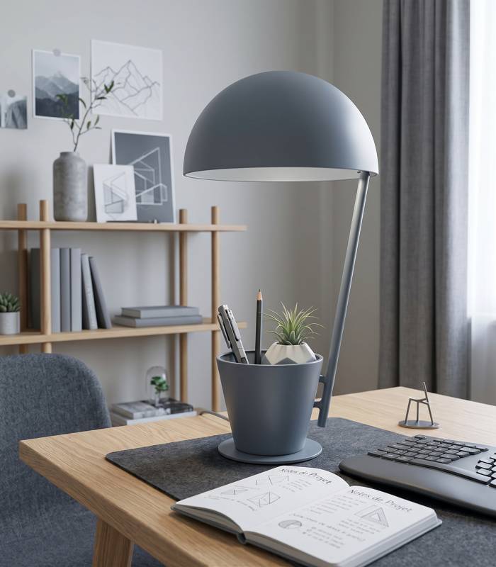 Lampe de bureau de couleur gris, pour bureau de garçon
